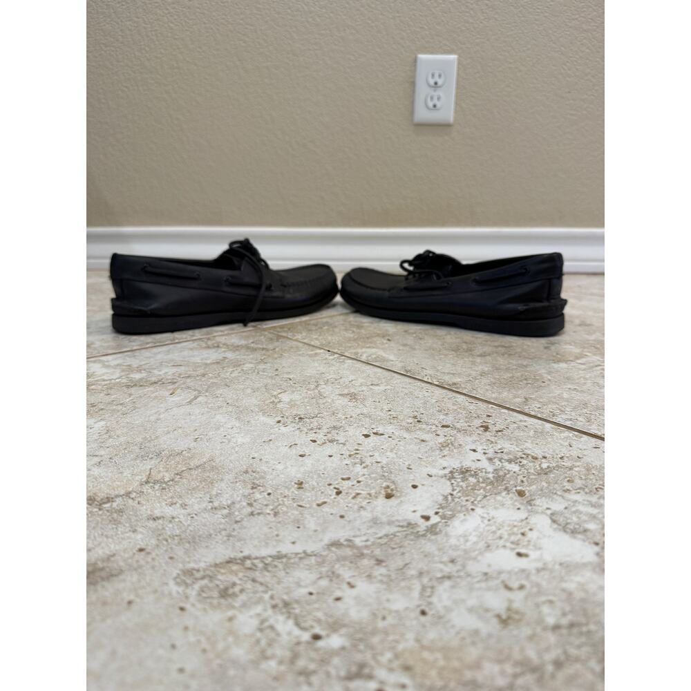 Sperry Top-Sider Men's Black Leather Boat Shoes Size 10 - Picture 4 of 5